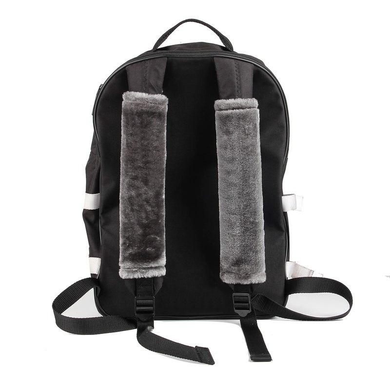 Amooca Soft Faux Fur Universal Fit Seatbelt Cover Car Truck SUV Airplane Seat Belt Shoulder Pad for Carmera Backpack Straps Neck Cushion Protector 2 Pack 10.5in Dark Gray - Image 4